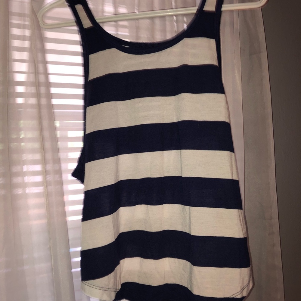 Striped Blue & White Tank . Size M